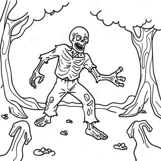 Creepy Zombie Scene Coloring Page 55772-46383