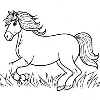 Majestic Clydesdale Galloping Coloring Page 55782-46394