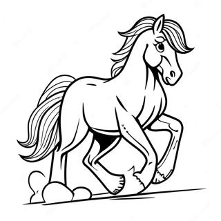 Majestic Clydesdale Galloping Coloring Page 55782-46395