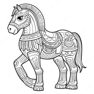 Ancient Greek Trojan Horse Coloring Page 55792-46409