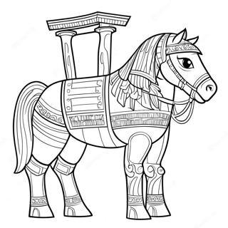 Ancient Greek Trojan Horse Coloring Page 55792-46411