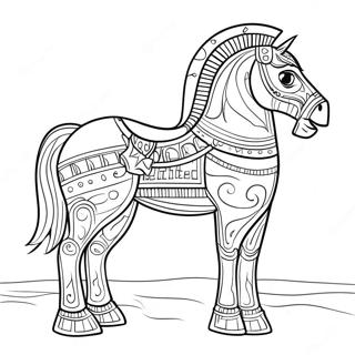 Ancient Greek Trojan Horse Coloring Page 55792-46412