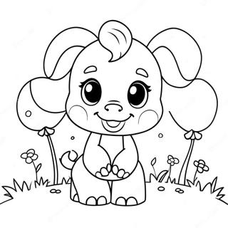 Cute Ellie With Balloons Coloring Page 55802-46398