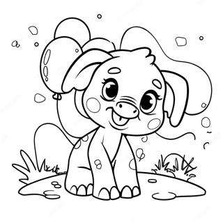 Cute Ellie With Balloons Coloring Page 55802-46399