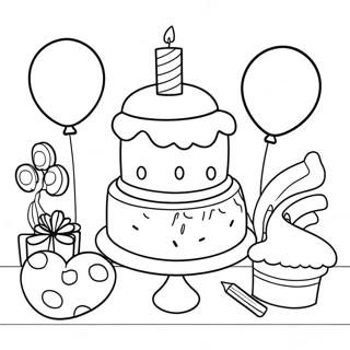 1st Birthday Celebration Coloring Page 55811-46406