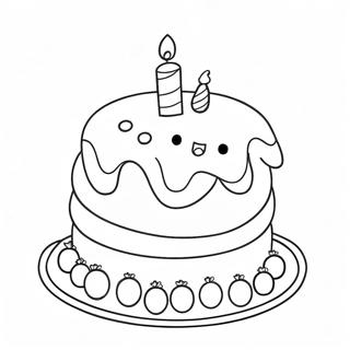 Cute 1st Birthday Cake Coloring Page 55812-46413