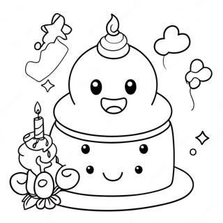 Cute 1st Birthday Cake Coloring Page 55812-46414