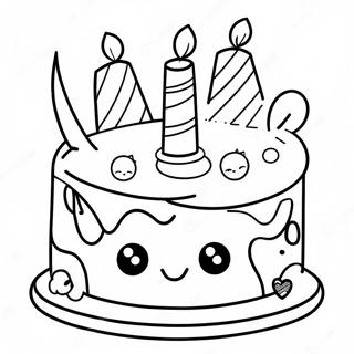 Cute 1st Birthday Cake Coloring Page 55812-46415