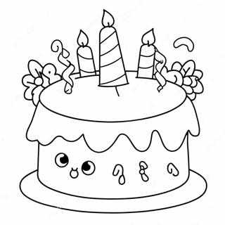 Cute 1st Birthday Cake Coloring Page 55812-46416