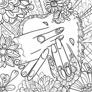 Elegant Nail Design Template Coloring Page 55832-46437