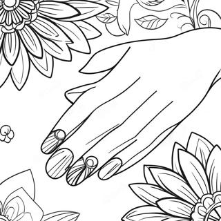 Elegant Nail Design Template Coloring Page 55832-46438