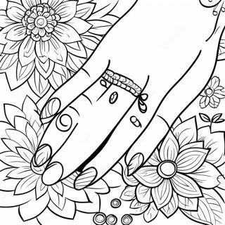 Elegant Nail Design Template Coloring Page 55832-46440