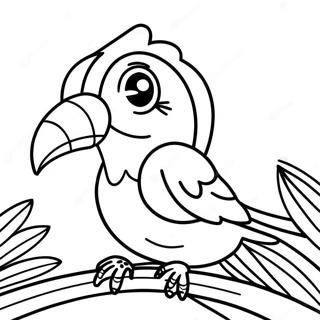 Colorful Tropical Bird Coloring Page 5584-4463