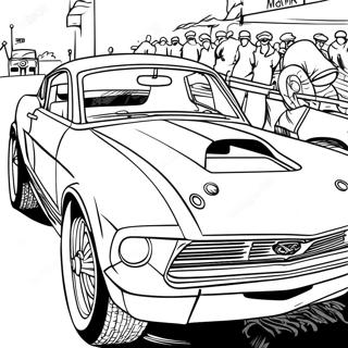 Vintage Mustang Race Car Coloring Page 55902-46496