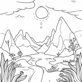 Surreal Dreamcore Landscape Coloring Page 55952-46528