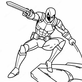 Epic Deathstroke Action Pose Coloring Page 55962-46534