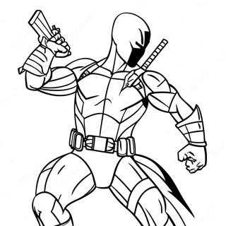 Epic Deathstroke Action Pose Coloring Page 55962-46536