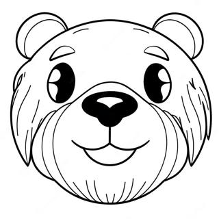 Cute Bear Face Coloring Page 55992-46557