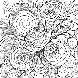 Optical Illusion Swirling Shapes Coloring Page 56002-46572