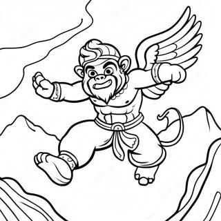 Hanuman Flying With A Mountain Coloring Page 56012-46581