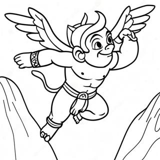 Hanuman Flying With A Mountain Coloring Page 56012-46583