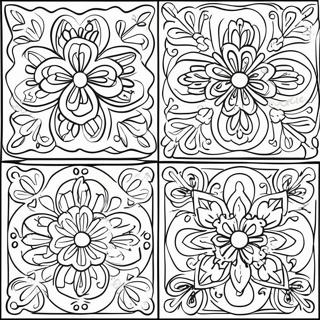 Colorful Talavera Tiles Pattern Coloring Page 56022-46579