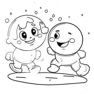 Cute Snowball Fight Coloring Page 56032-46590