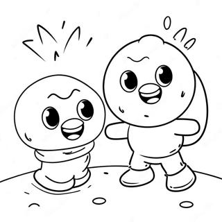 Cute Snowball Fight Coloring Page 56032-46591