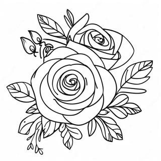 Elegant Rose Bouquet Coloring Page 56042-46608