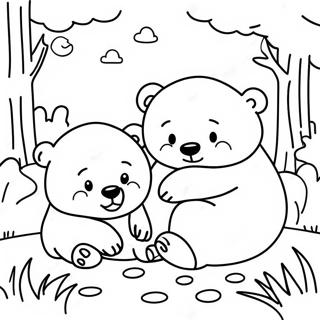 Cute Hibernating Bears Coloring Page 5604-4477