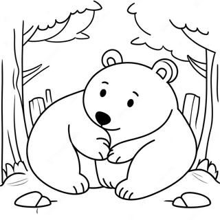 Cute Hibernating Bears Coloring Page 5604-4478