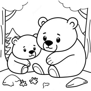 Cute Hibernating Bears Coloring Page 5604-4479