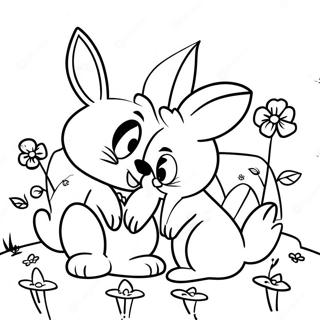 Cute Bugs Bunny And Lola Love Scene Coloring Page 56082-46636