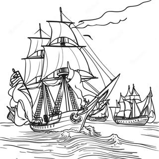 Famous War Of 1812 Naval Battle Coloring Page 56092-46639