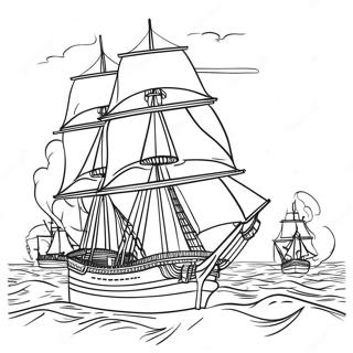 Famous War Of 1812 Naval Battle Coloring Page 56092-46640