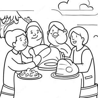 Thankful Friends Gathering Coloring Page 56102-46662