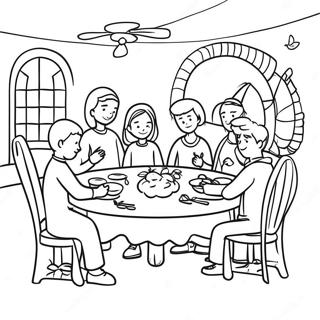 Thankful Friends Gathering Coloring Page 56102-46663