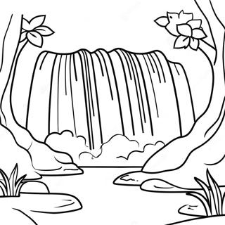 Realistic Waterfall Coloring Page 56131-46670