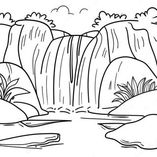 Realistic Waterfall Coloring Page 56131-46671