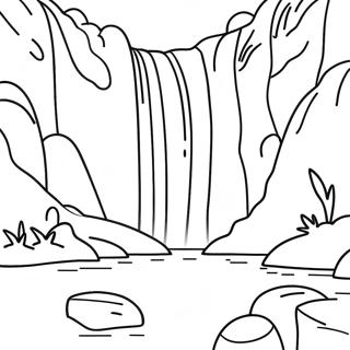 Realistic Waterfall Coloring Page 56131-46672