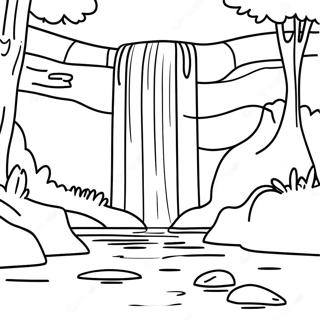 Realistic Waterfall Coloring Pages