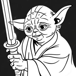 Yoda With Lightsaber Coloring Page 56142-46674