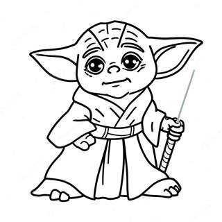 Yoda With Lightsaber Coloring Page 56142-46675