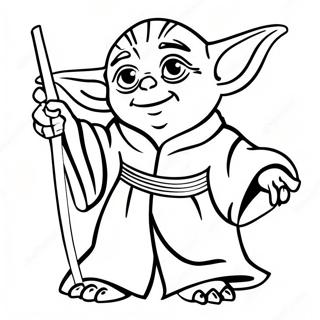 Yoda With Lightsaber Coloring Page 56142-46676