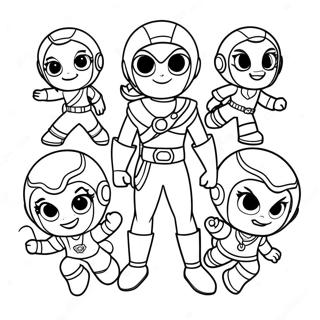 Colorful Rainbow Rangers Adventure Coloring Page 5614-4486