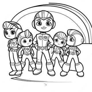 Colorful Rainbow Rangers Adventure Coloring Page 5614-4487