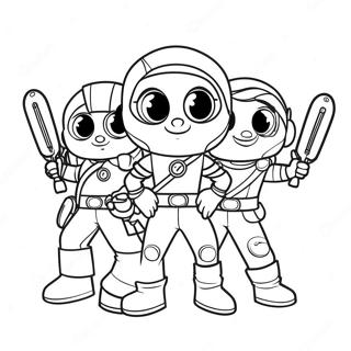 Colorful Rainbow Rangers Adventure Coloring Page 5614-4488