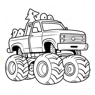 Festive Christmas Monster Truck Coloring Page 56172-46697