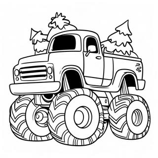 Festive Christmas Monster Truck Coloring Page 56172-46700