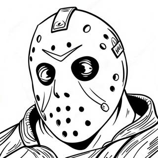 Jason Voorhees Iconic Mask Coloring Page 56191-46715